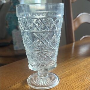 Crystal Clear Diamond Pattern Glass Goblet